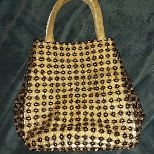 Ann Taylor gold mini clutch